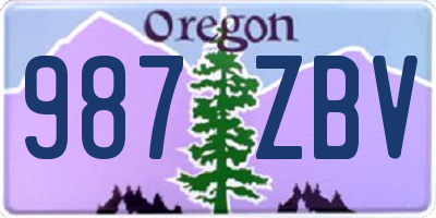 OR license plate 987ZBV
