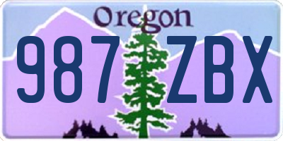 OR license plate 987ZBX