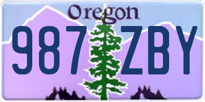 OR license plate 987ZBY