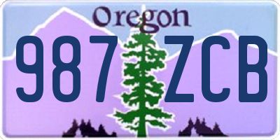 OR license plate 987ZCB