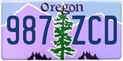 OR license plate 987ZCD