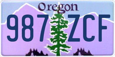 OR license plate 987ZCF
