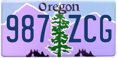 OR license plate 987ZCG