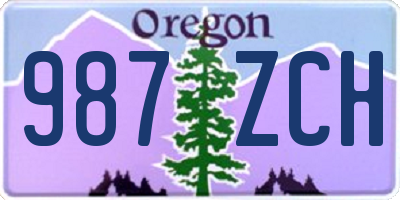 OR license plate 987ZCH