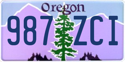 OR license plate 987ZCI