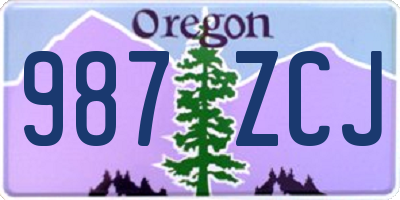 OR license plate 987ZCJ