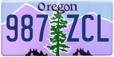 OR license plate 987ZCL