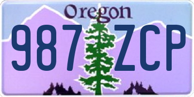 OR license plate 987ZCP