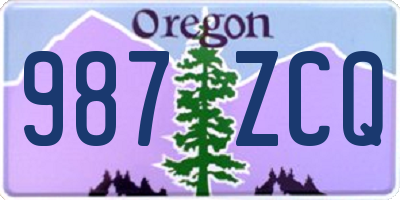 OR license plate 987ZCQ