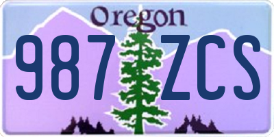 OR license plate 987ZCS