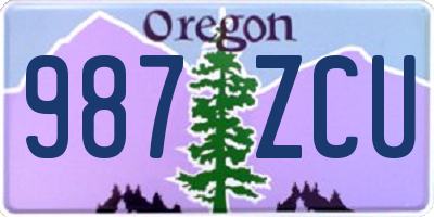 OR license plate 987ZCU
