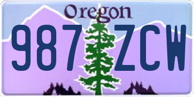 OR license plate 987ZCW