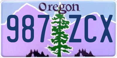 OR license plate 987ZCX