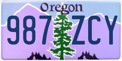 OR license plate 987ZCY