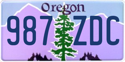 OR license plate 987ZDC