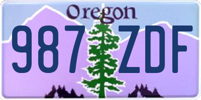 OR license plate 987ZDF