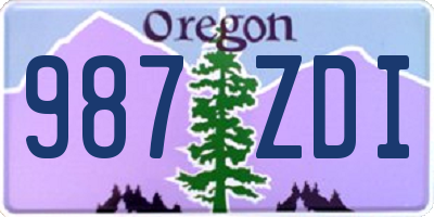 OR license plate 987ZDI