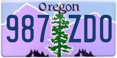 OR license plate 987ZDO