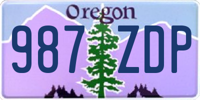 OR license plate 987ZDP
