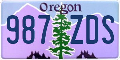 OR license plate 987ZDS