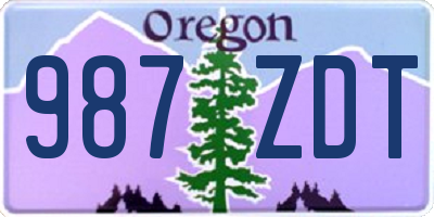 OR license plate 987ZDT