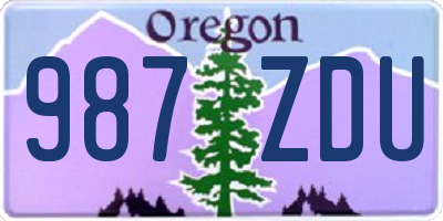 OR license plate 987ZDU