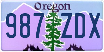 OR license plate 987ZDX