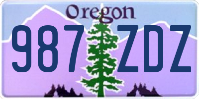 OR license plate 987ZDZ