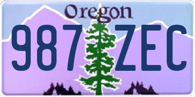 OR license plate 987ZEC