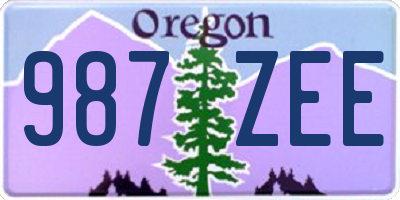 OR license plate 987ZEE