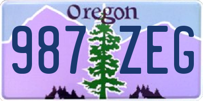OR license plate 987ZEG