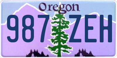 OR license plate 987ZEH