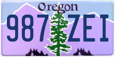 OR license plate 987ZEI