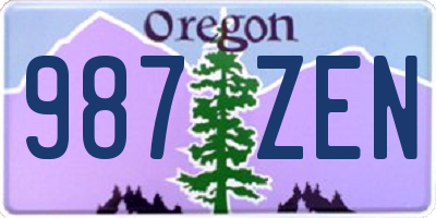 OR license plate 987ZEN