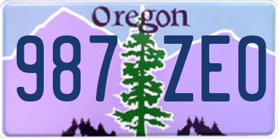 OR license plate 987ZEO