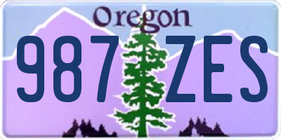 OR license plate 987ZES