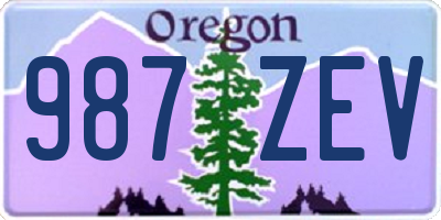 OR license plate 987ZEV