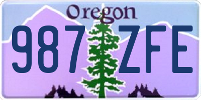 OR license plate 987ZFE