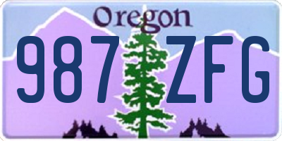 OR license plate 987ZFG