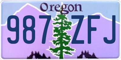 OR license plate 987ZFJ