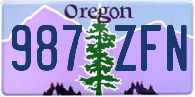 OR license plate 987ZFN