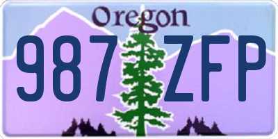 OR license plate 987ZFP