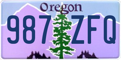 OR license plate 987ZFQ