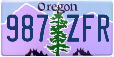 OR license plate 987ZFR