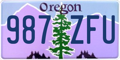 OR license plate 987ZFU