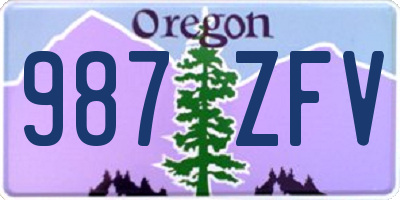OR license plate 987ZFV