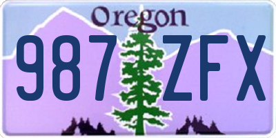 OR license plate 987ZFX