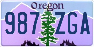 OR license plate 987ZGA