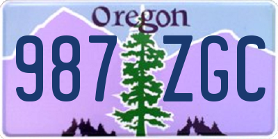 OR license plate 987ZGC