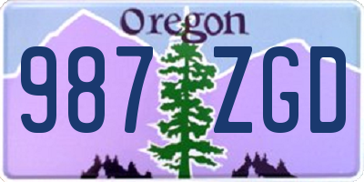 OR license plate 987ZGD